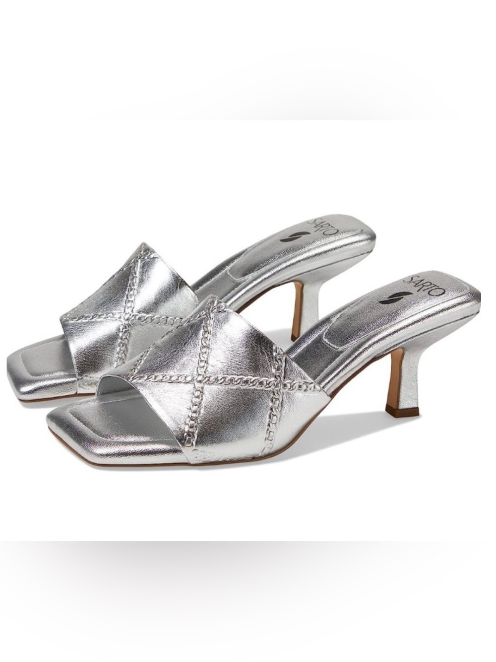 New SARTO by Franco Sarto Betty Sandal in Silver Size 9.5